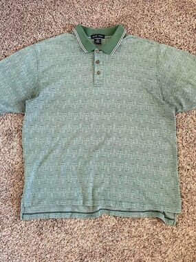 Vintage Nike Golf Polo Green XL Abstract Geometric Retro Sportswear 90s Swoosh
